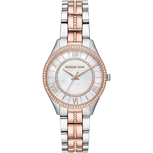 Michael Kors Lauryn Watch for Women, Quartz movement with Stainless steel or Leather strap - Silver Tone and Rose Gold Tone