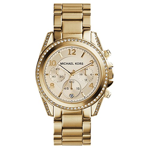 Michael Kors Women's Watch BLAIR, 39mm Case Size, Quartz Chronograph Movement, Stainless Steel Strap - Gold Tone