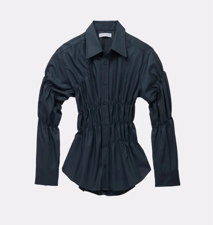 Scrunched Shirt - Charcoal