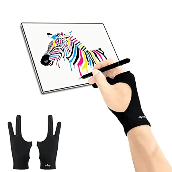 SPBMY Digital Drawing Glove 2 Pack,Two-Finger Artist Glove for Drawing Tablet, Paper Sketching, iPad, Art Glove Suitable for Left and Right Hand, M