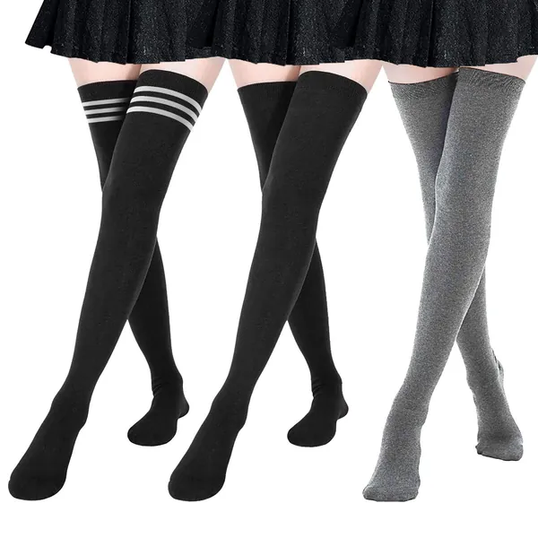 DRESHOW Donna Extra Lunghi Calzini da Ginocchio Coscia Alta Calze Stivali Calze Sopra il Ginocchio Calze