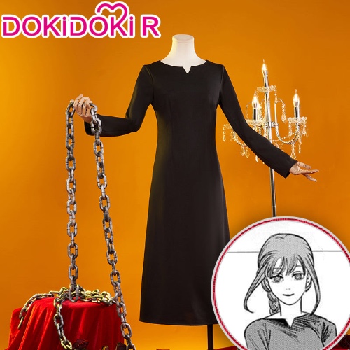 【Ready For Ship】【Size S-2XL】DokiDoki-R Manga Anime Chainsaw Man Makima Costume Black Dress | M