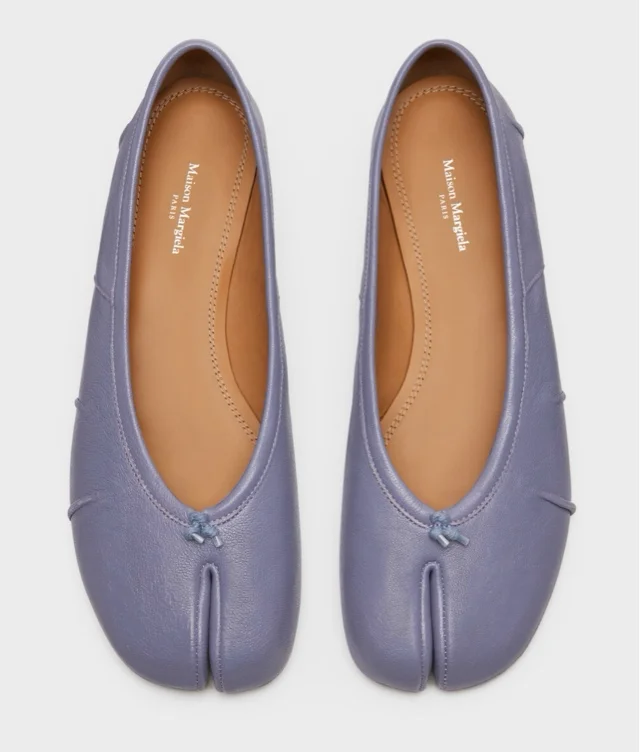    Blue Leather Tabi New Flats | Maison Margiela 