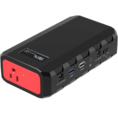 SinKeu 88.8Wh|65Watts Portable Laptop Charger with AC Outlet, A Super Travel Portable Battery Pack & Power Bank for HP, Notebooks, MacBook, Laptops - Metallic Grey