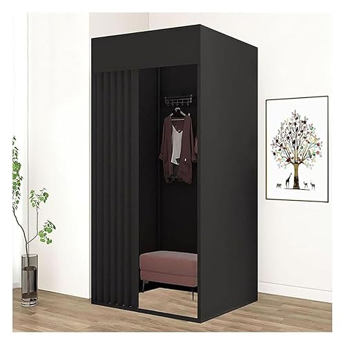 Probador, Probador Portátil con Cortina y Gancho, Probador para Tienda de Ropa, Boutiques, Oficina, Espacio de Privacidad Temporal, Negro,100x100x200cm - 100x100x200cm - Black