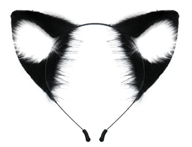 QinRuan Cat Fox Faux Fur Ears Headband Cute Halloween Fancy Dress Cosplay Handmade Animal Furry Ears Hair Hoop - Zblack