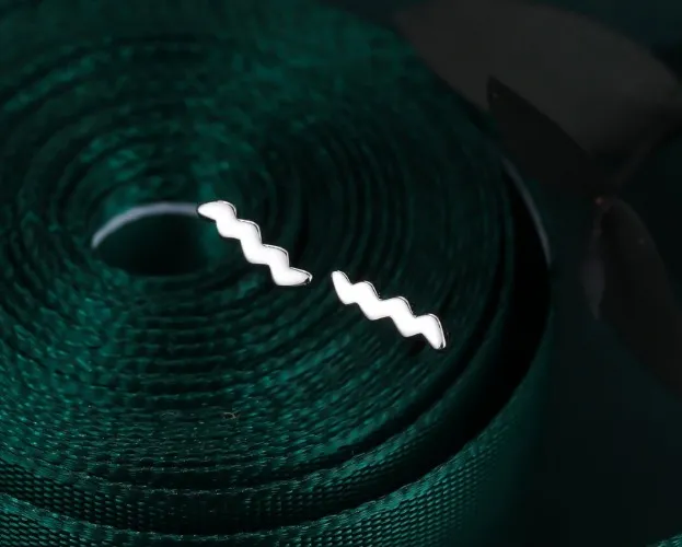 Extra Tiny Zigzag Sterling Silver Earrings