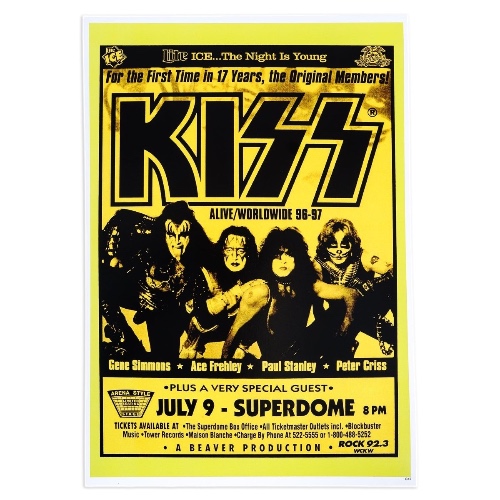 Kiss at the Superdome Concert Poster - OS / Yellow