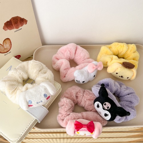 SANRIO-Pince à Cheveux en Peluche, Bande de Sauna Confortable, Bonne artificiel asticité, Décor, Accessoires Anime, Hello Kitty, Melody, Kuromi