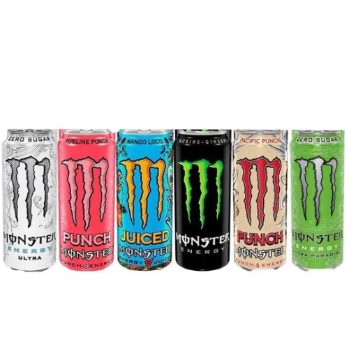 Monster Energy Mega Lot de 12 variétés mélangées avec autocollants gratuits – Original, Ultra, Ultra Paradise, Pipeline Punch, Mango Loco, Monster Pacific Punch