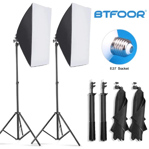 Professional Photography softbox Lighting soft box With Tripod E27 Photographic Bulb Continuous Light System for Photo studio - AliExpress 