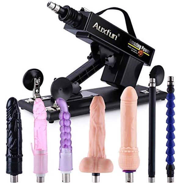 AUXFUN Sex Machine Love Machine for Women with 3XLR Connector G Spot Dildos Stimulator Fucking Machine Gun with Realistic Dildos Adult Massager Sex Toys for Women