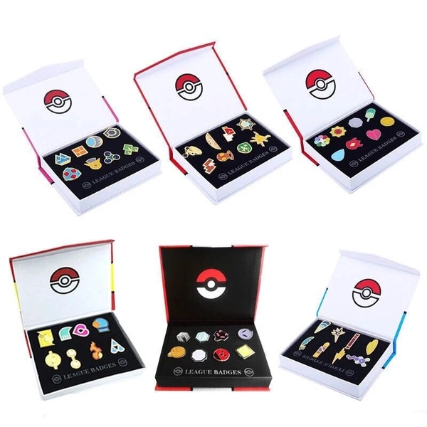 Pokemon Gym Badges Pins Kanto Johto Hoenn Sinnoh Unova Kalos New Box Set Choose