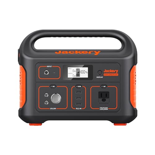 Jackery Portable Power Station Explorer 500, 518Wh Outdoor Solar Generator Mobile Lithium Battery Pack with 110V/500W AC Outlet for Home Use, Emergency Backup,Road Trip Camping (Solar Panel Optional) - Explorer 500