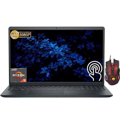 Dell Inspiron 15 Business Laptop - 15.6" FHD Touch Display, AMD Ryzen 5-7530U(6-core), 8GB RAM, 512GB SSD, AMD Radeon Graphics, Webcam, Wi-Fi, Windows 11 Home, with USB Hub - 8GB RAM | 512GB SSD