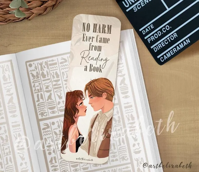 Bookmark Rick & Evie - The Mummy Bookmark | Fantasy Bookmark | Single-Sided Printed | Pearl Finish Paper
