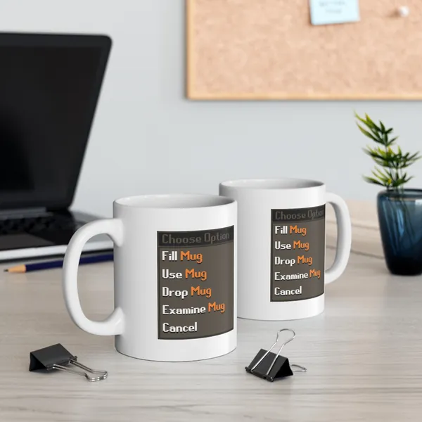 Mug Old School RuneScape Item Options Coffee Mug, OSRS Merch, Gift Idea