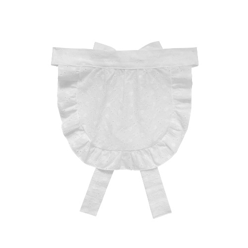 Martine Apron White Broderie Anglaise | White Cotton Broderie Anglaise / M
