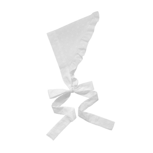 Laverne Headscarf | White Cotton Broderie Anglaise