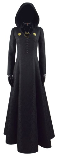 Lady Alcina Dimitrescu Daughters Vampire Cosplay Bela Daniela Cassandra Black Hooded Dress Halloween Costume - Large Female