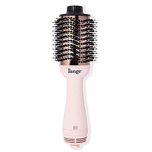 L'ANGE HAIR Le Volume 2-in-1 Titanium Brush Dryer Blush | 75MM Hot Air Blow Dryer Brush in One with Oval Barrel | Hair Styler for Smooth, Frizz-Free Results for All Hair Types - Blush