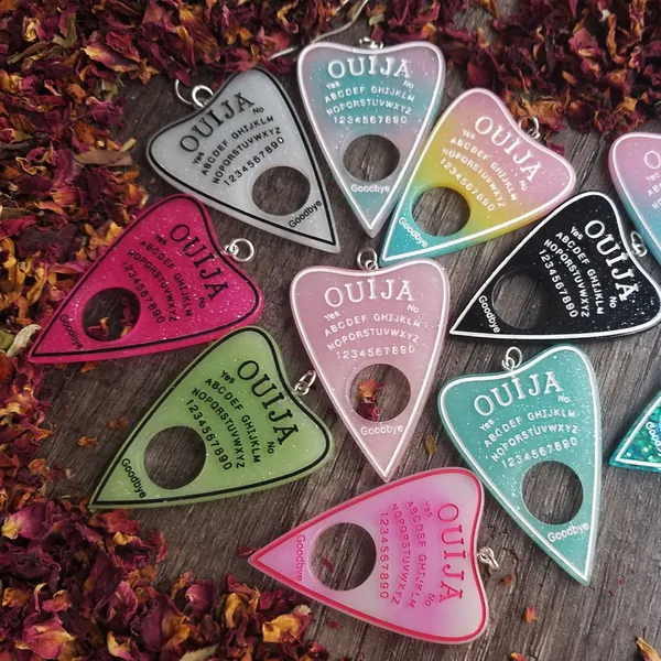 Ouija Planchette Colored Resin Necklace