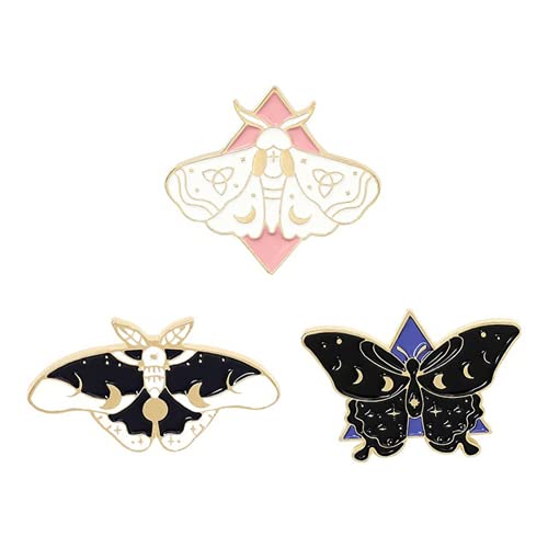 3 Piece Butterfly Enamel Pins Set Cool Horror Enamel Lapel Pins Brooches Cute Fireflies Enamel Pins for Women Backpacks Steampunk Badge Jewelry Decorations Supplies