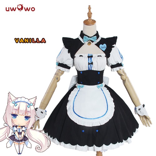 UWOWO Vanilla Cosplay NEKOPARA Vanilla Maid Costume Neko Maid Cute Dress - M