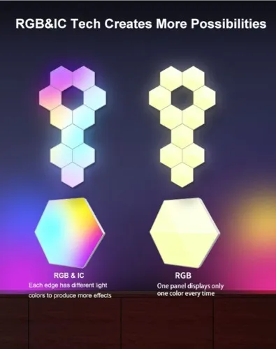 Smart LED Hexagon Wall Lights