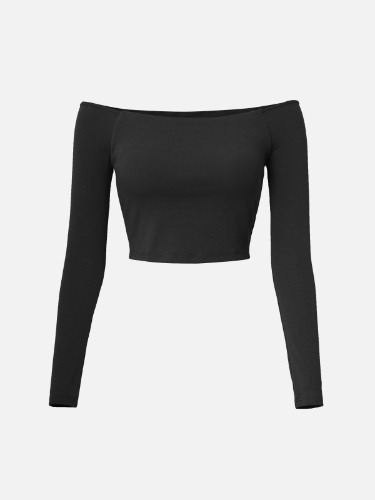 Cotton Cold Shoulder Brami Top - Black / S
