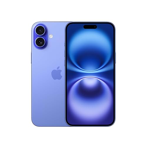 Apple iPhone 16, US Version, 128GB, Ultramarine - Unlocked (Renewed) - Ultramarine - 128GB