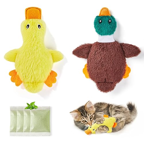 Potaroma Cat Toys Catnip Crinkly Sound 2 Pcs, Mess-Free Stuffless Kitten Toy, Durable Feline Bite Interactive Kicker Toys for Cat Indoor Exercise 6.5 Inches - 6.5 Incches