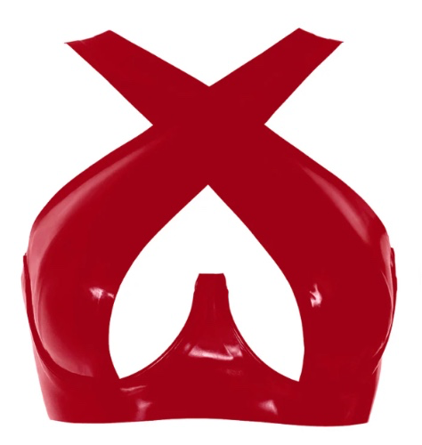Dark Virtue Designs Red Crossover Latex Bra