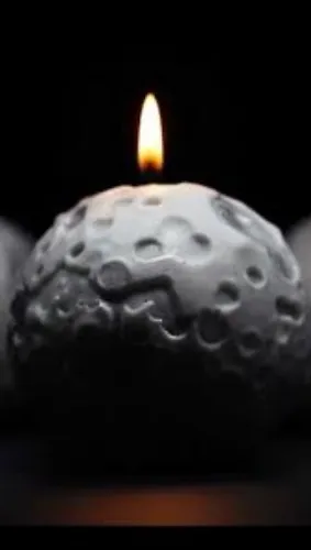 The Moon Candle w/ Hidden Meteorite Tektite Inside