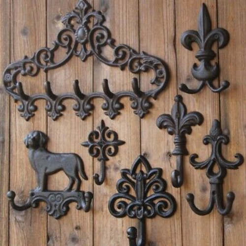 European Retro Cast Iron Hook Coat Hanger Rack