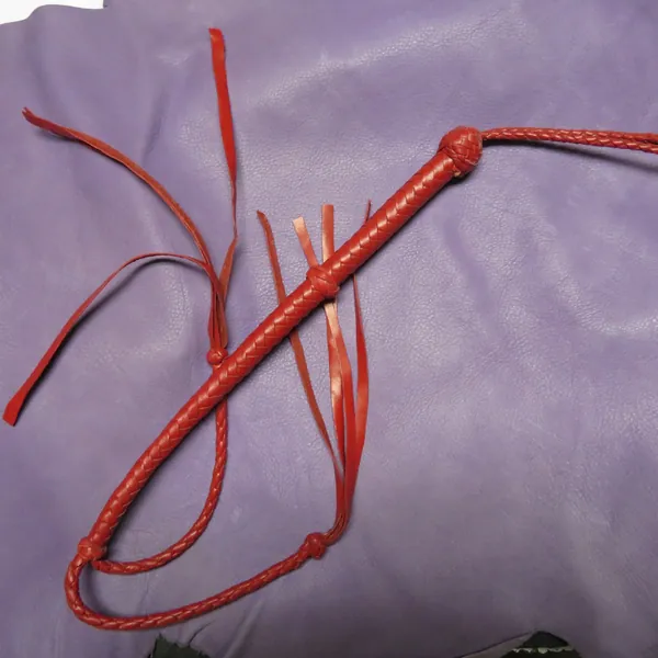 Leather Twin Lash, Red or Black, Unisex Hand Crafted USA