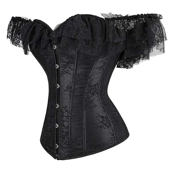 Hengzhifeng Womens Renaissance Corsets off the Shoulder Corset Bustier Top - Small - Black