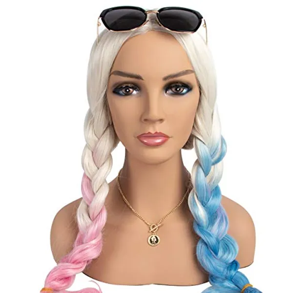 A1 Pacific Mannequin PVC Manikin Head Realistic Mannequin Head Bust Wig Head Stand for Wigs Display Making Styling PMH-CM (16.5", Caucasian)