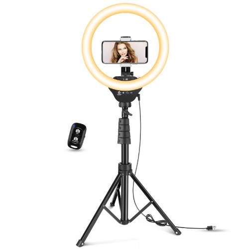 Aureday 12” LED Ring Light with Stand and Phone Holder, Video Light 3000K-6000K Dimmable Selfie Ringlight for YouTube Video/Live Stream/Makeup - 