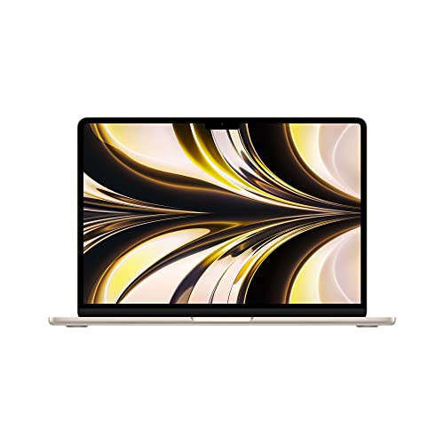 Apple 2022 MacBook Air Laptop with M2 chip: 13.6-inch Liquid Retina Display, 8GB RAM, 256GB SSD Storage, Backlit Keyboard, 1080p FaceTime HD Camera. Works with iPhone and iPad; Starlight; English - English - 8GB RAM, 256GB SSD - Starlight - Apple M2, 8-core CPU, 8-core GPU
