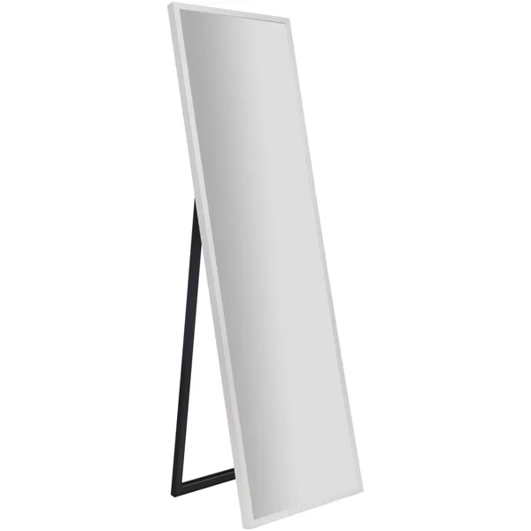 Gallery Solutions Framed Floor Free Standing Easel Full Length Mirror, 16" x 57", White - 