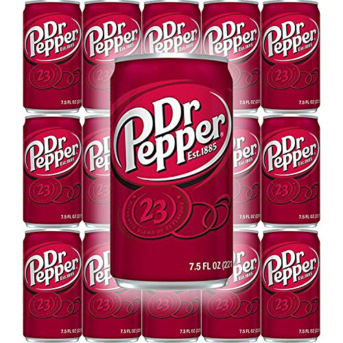 Dr Pepper Soda Mini Cans, 7.5oz Cans (15-Pack)_AB