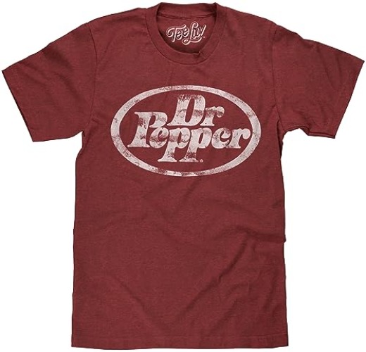 Tee Luv Men's Faded Dr Pepper Soda Logo Shirt - X-Large - Brick Heather