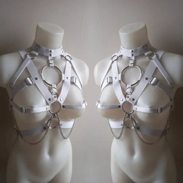 white elastic harness