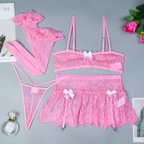 Sexy Lingerie Fairy Ensemble Set - Pink / M