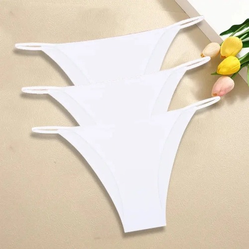 Seamless Panties Ultra-thin Underwear Low Rise - White / M