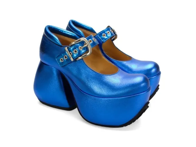 Kool - Blue Metallic | Platform Mary Jane Heels | Fluevog Shoes