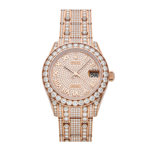 Rolex Pearlmaster Datejust Auto 34mm Everose Gold Diamonds Ladies Watch 81405RBR  | eBay