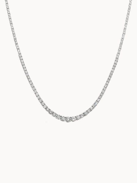 Classic Round Diamond Tennis Necklace