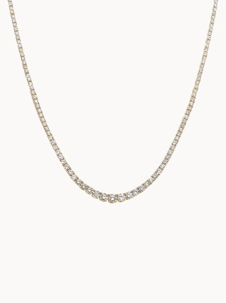 Classic Round Diamond Tennis Necklace